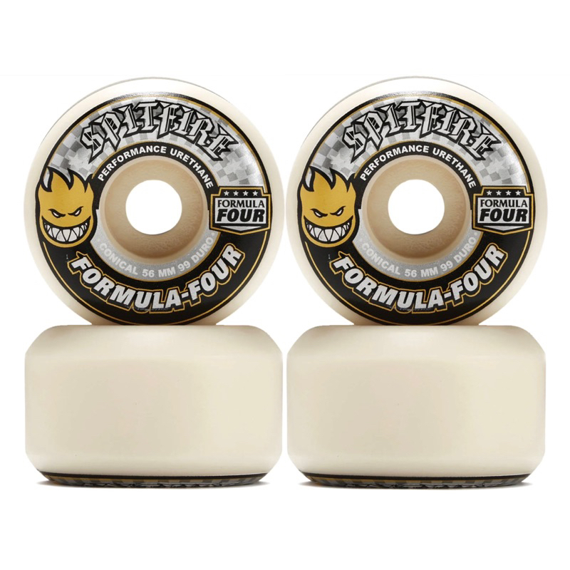 Spitfire Wheels F4 Conical Yellow Print 56mm 99D