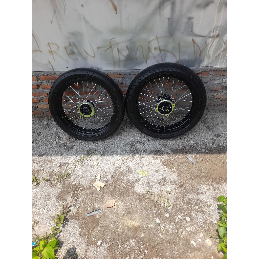 ban set supermoto klx 150 series wheelset sumo dtracker ring 17 velg 300 350 murah