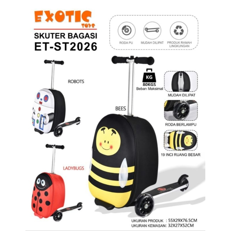 KOPER SCOOTER ANAK 2IN1 KARTUN EXOTIC ST2026//SCOOTER ALLOY ET-ST 2026 (KOPER) EXOTIC KARAKTER LUCU