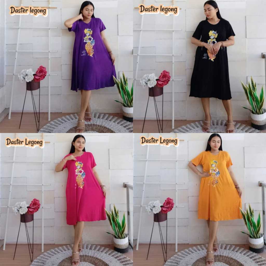 Daster Bali Motif Legong Bahan Kaos Jersey Jumbo ld120