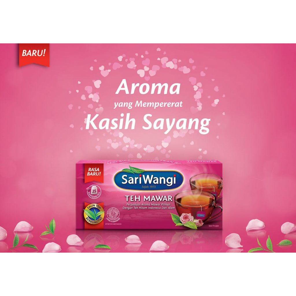 

sari wangi teh mawar isi 25 kantong