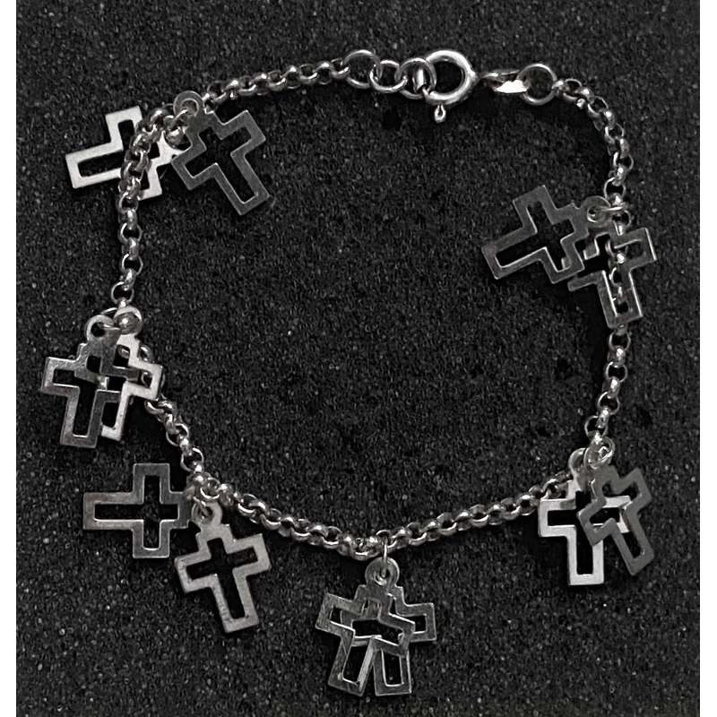 Gelang Perak Salib / Cross R 17,5cm Bracelet (925 Silver)
