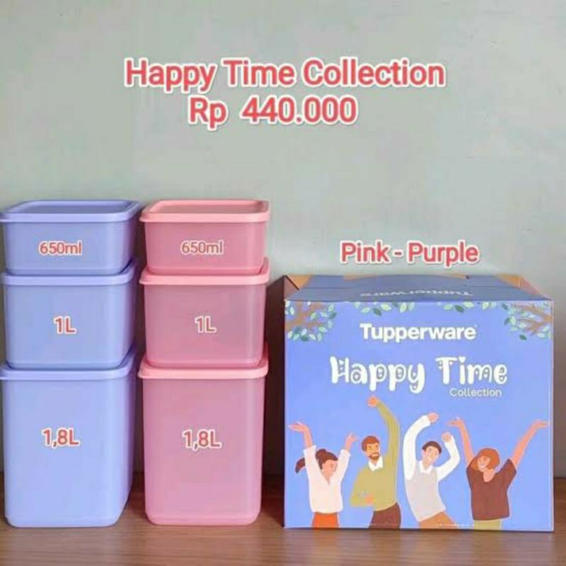 SALE  TOPLES TUPPERWARE SET LENGKAP  HAPPY TIME SET ISI 6 - TOPLES KUE HARI RAYA
