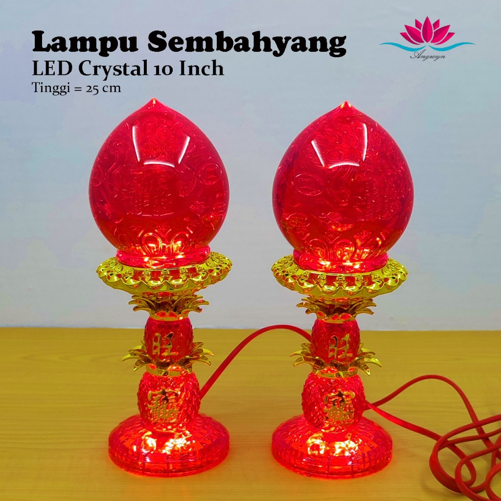 Lampu Altar  Sembahyang LED Crystal Wangcai 10 Inch