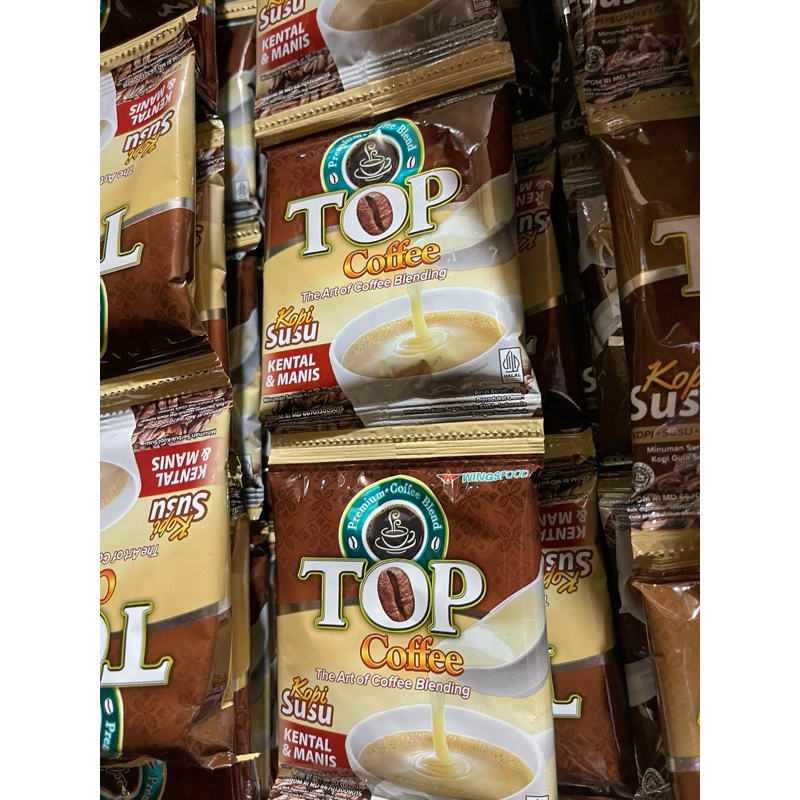 

Top Coffe susu kental manis 10pcs x 30 gram / top kopi susu kental manis / top kopi renceng / top kopi sachet