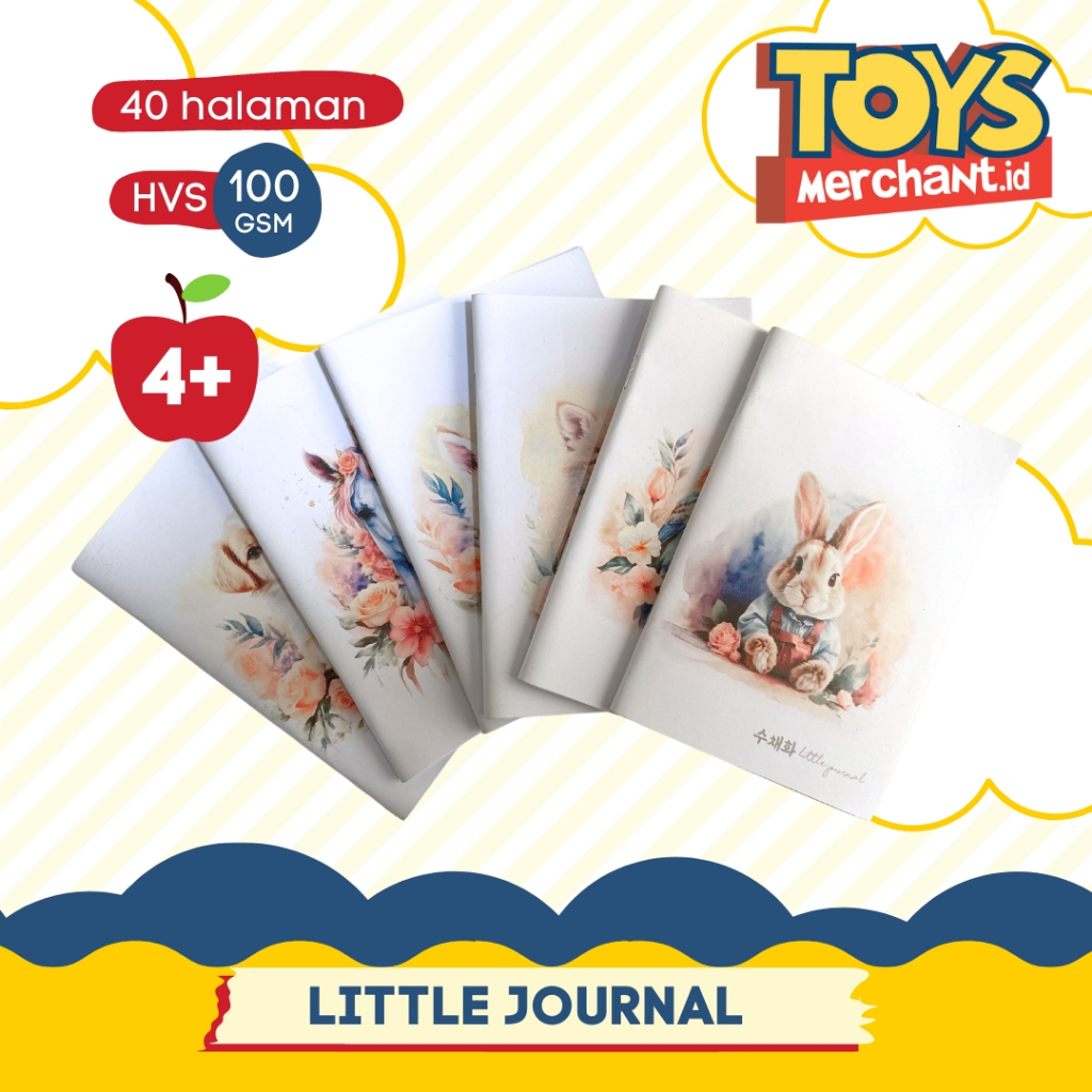 

수채화 Little Journal Notebook buku ± A6 HVS polos 40 lbr tebal 100 gsm