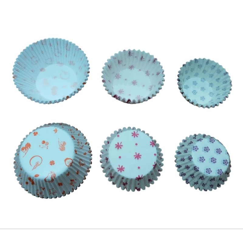 100bj Cup Kertas Kukus Kue Bolu Kukus mekar Cup Kue Motif