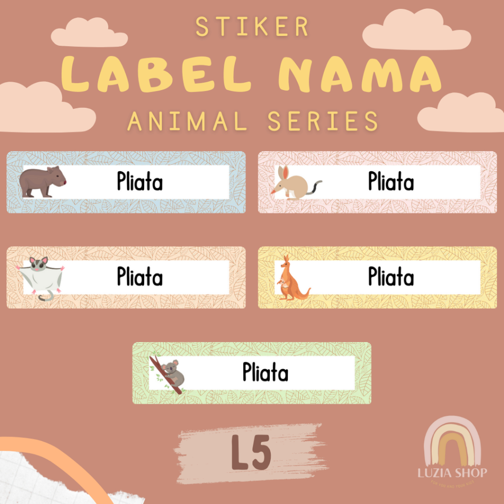 

(L5) LABEL NAMA Stiker Waterproof - LUZIA Sticker Label Custom Nama