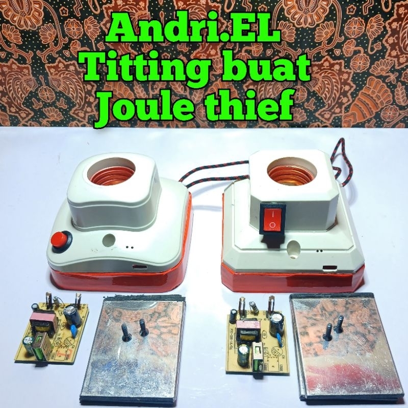fitting + tutup disertai saklar on off untuk Joule thief