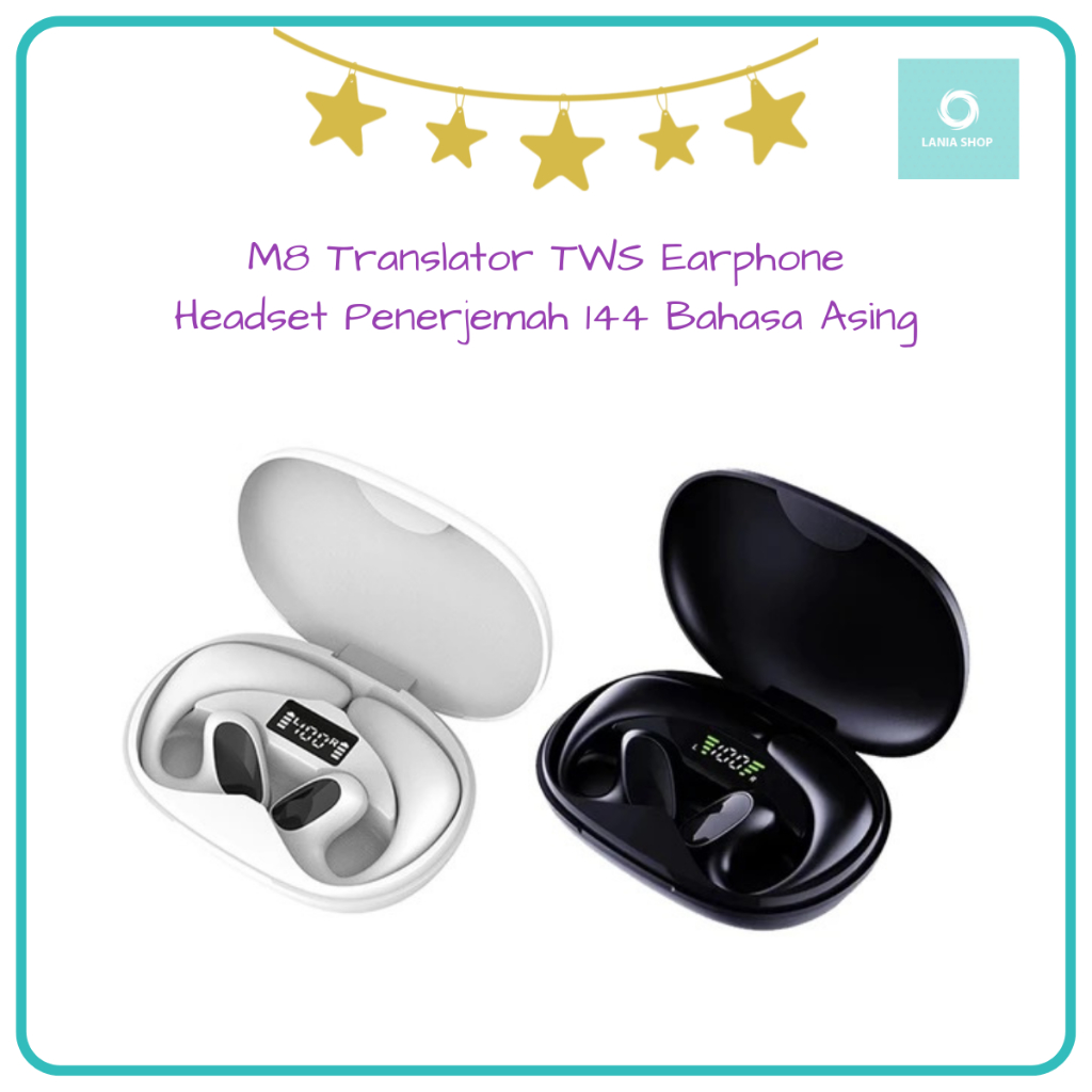 M8 Translator TWS Earphone - Headset Penerjemah 144 Bahasa Asing