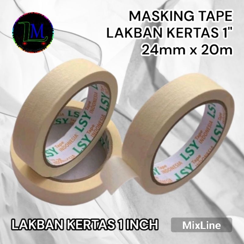 

Lakban Kertas 1 Inch Masking Tape 24mm x 20m