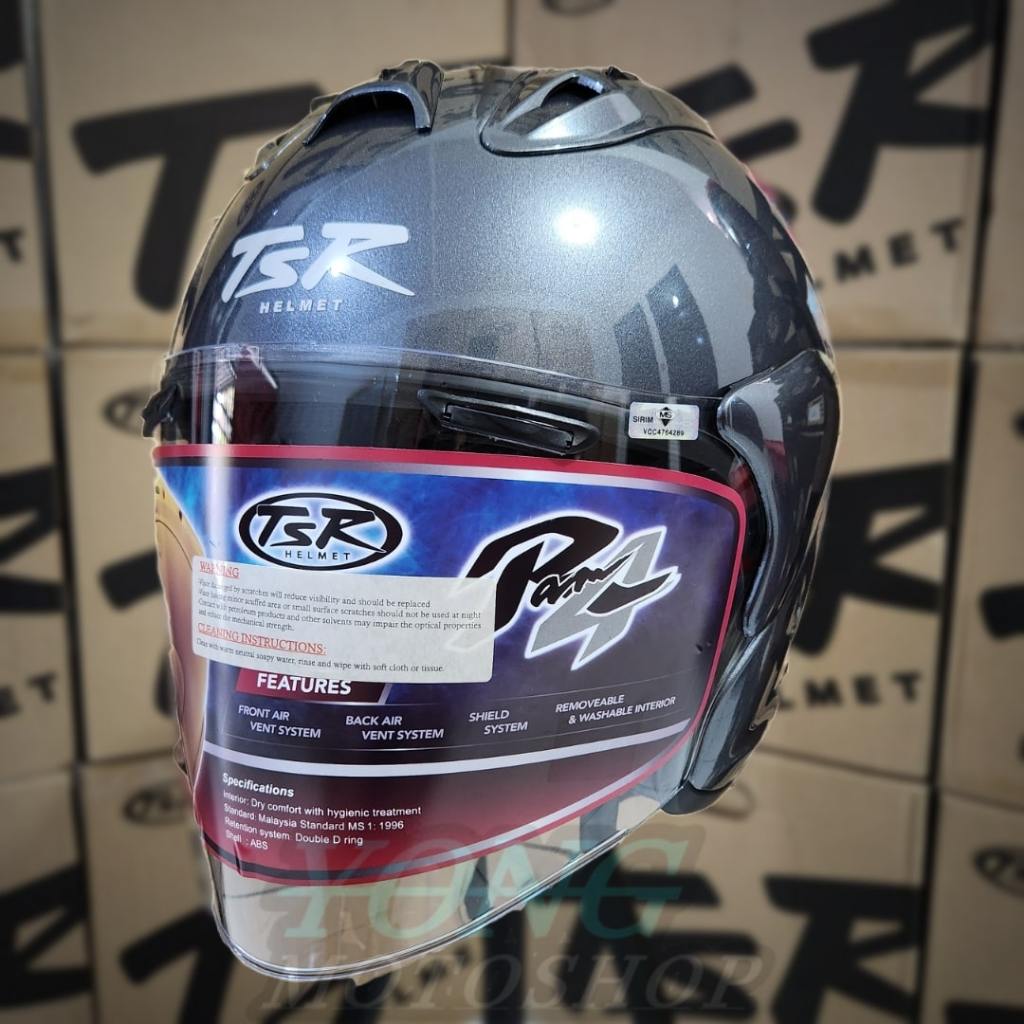 Helm TSR Ram 4 Metalic Grey Original Half Face TSR Helmet Ram4
