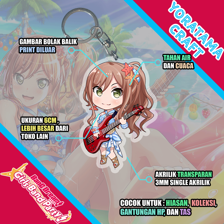 Gantungan Kunci Lisa Imai Bang Dream, Keychain Anime Lucu Murah
