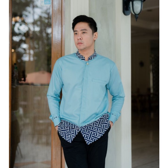 Terlaris Kemeja Batik Pria NUCID Ahsan 2 Baby Blue