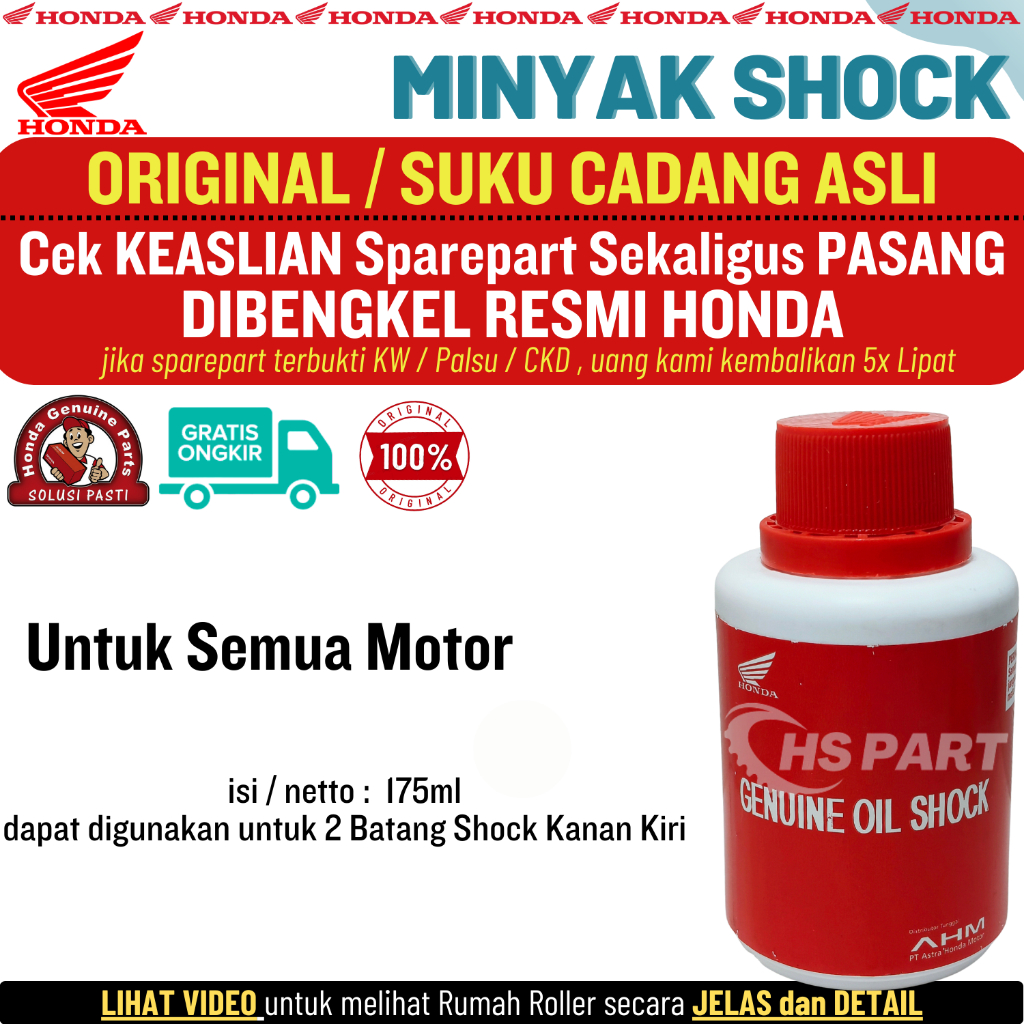 Minyak Oli Shock Depan Shockbreaker Honda AHM Original Showa Untuk Semua Motor 175ml