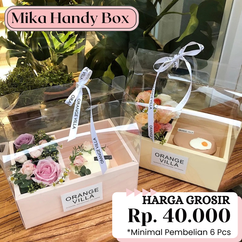 

FLORIST THINGS - MIKA HANDY BOX - Box Kue - Box Kado Transparan - Box Bunga - Box Bunga Mika / Box Bunga Bening / Kado Lipat / Kotak kerajinan tangan / Box Bunga Florist - Soft Box