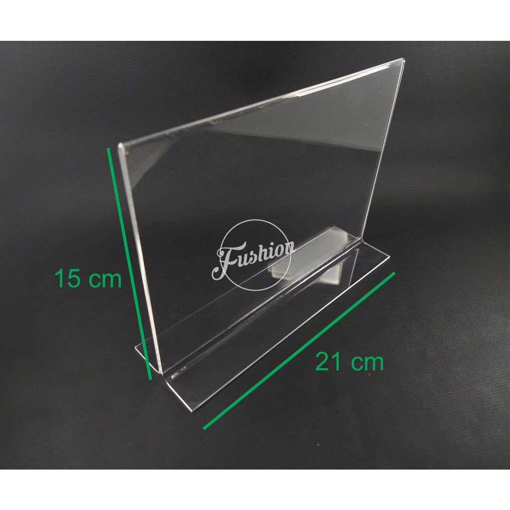 

Akrilik Tempat Brosur A5 / Acrylic Tent Card Holder Stand / Qris Stand / Tempat Kertas 2 sisi A5 model T mendatar (landscape)