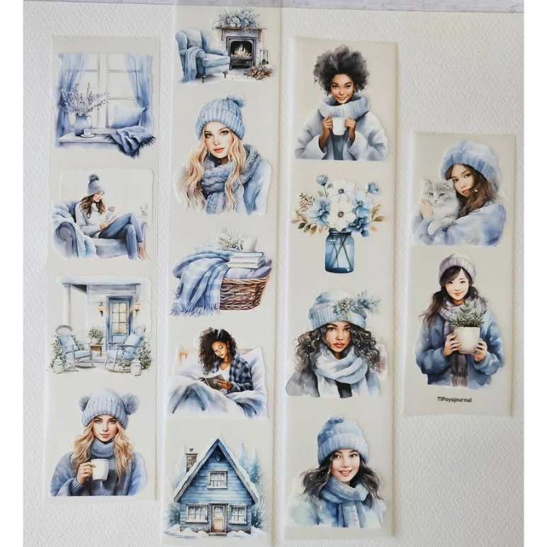 

71Poysjournal Blue Cozy PET Tape Sticker - (Indonesian Brand)