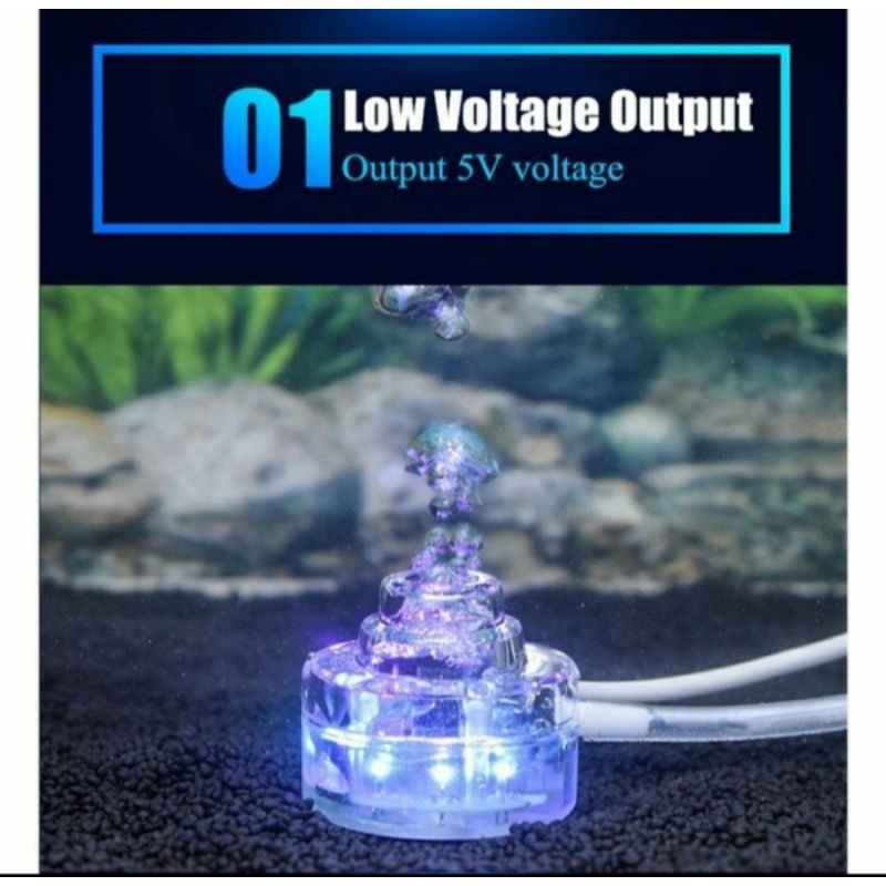 Hikari HK-ABL-0112LED Lampu celup super mini hikari bubble light dekorasi aquarium aquascape gelembu