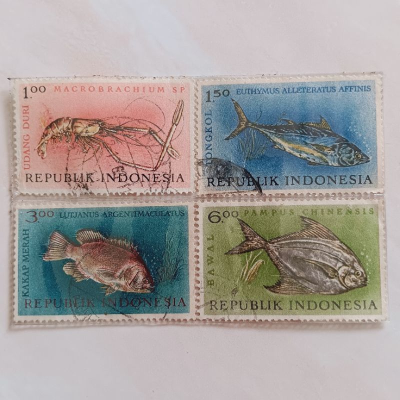 

(AC) Perangko Indonesia 1963 Ikan Set Lengkap 4 pcs Used