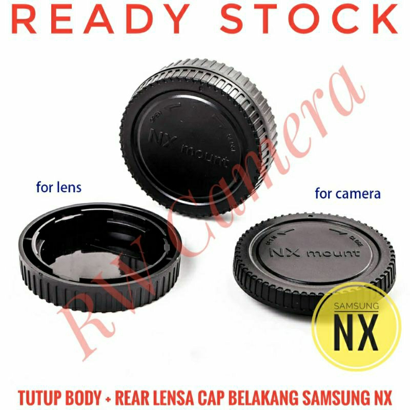 Samsung NX Body plus Rear Lens Cap Tutup Bodi Kamera NX1 NX10 NX20 NX30 NX100 NX300 NX500