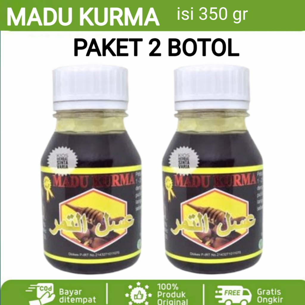 

[ PAKET 2 Botol ] Madu Kurma Gholiban 350 Gram