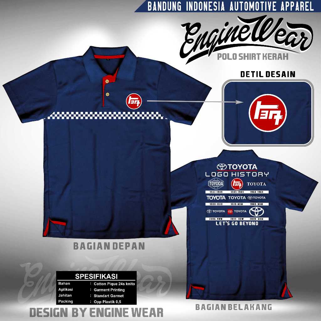 polo shirt Toyota logo baju kaos toyota tshirt mobil innova avanza yaris cayla corolla camry fortune