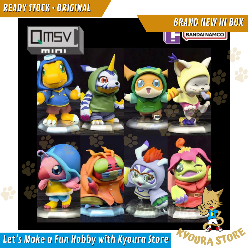 BANDAI NAMCO BNFIGURE Q Digimon Adventure Costume Figure Vol 3 Agumon Gabumon Piyomon Tentomon Palmo