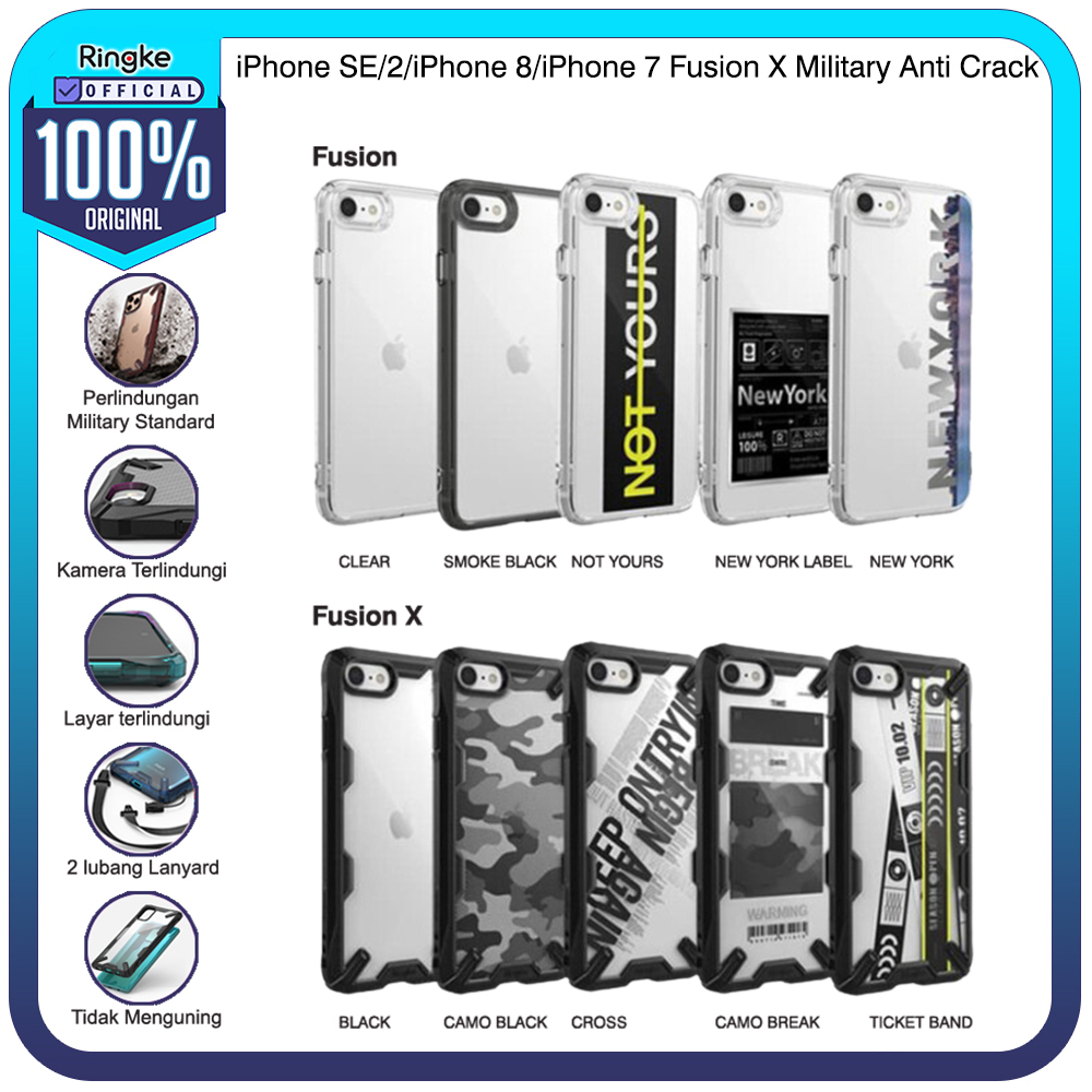 Ringke iPhone SE 2 iPhone 8  iPhone 7 Fusion X Softcase Anti Crack Military Armor Protection