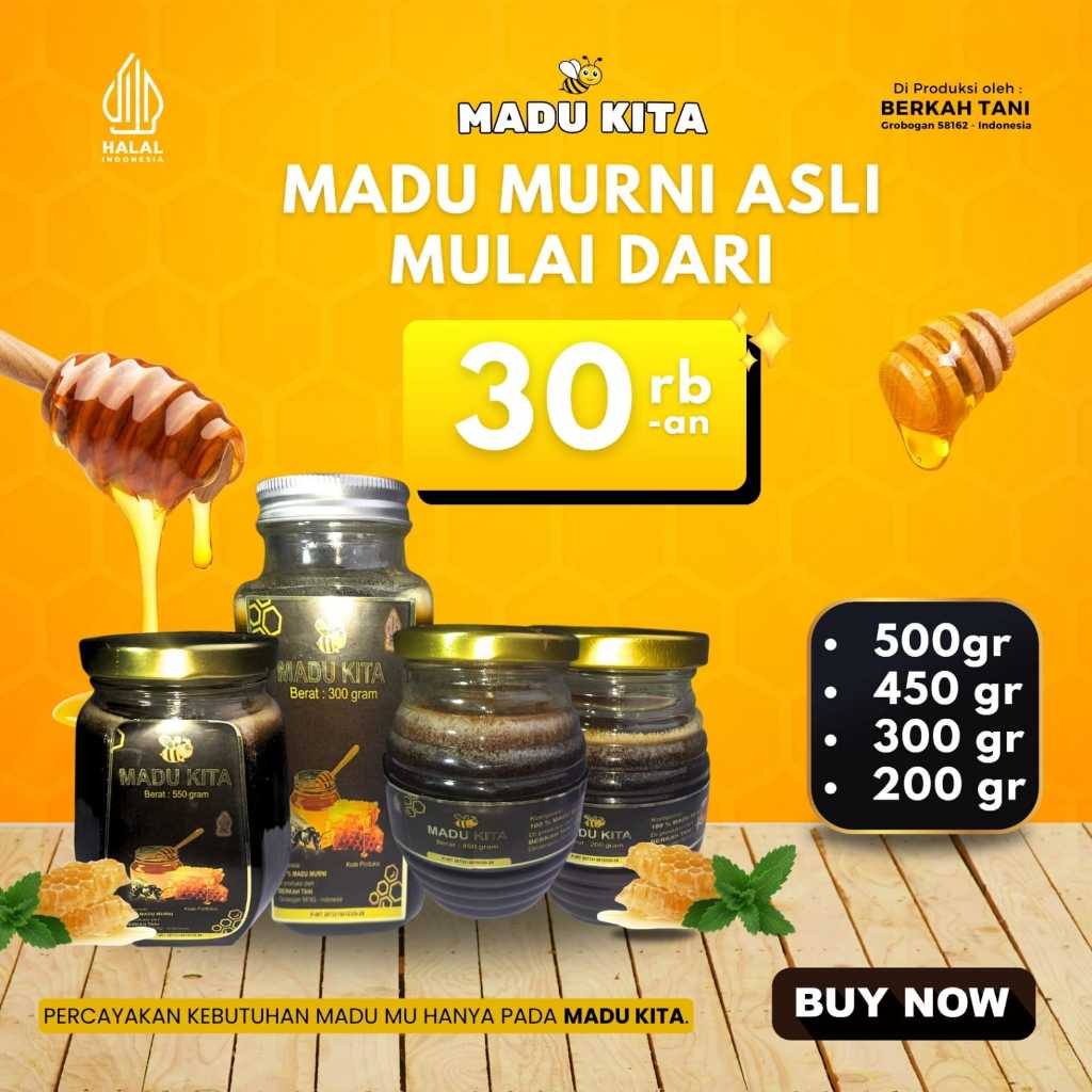 

Madu Kita mulai 200 - 550 Gram I Madu Akasia Murni I Asli Berkualitas Tinggi