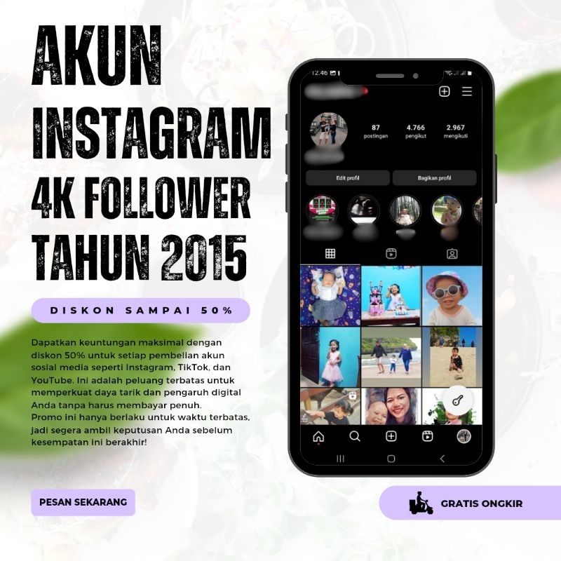 AKUN INSTAGRAM TUA 4.000 Followers Tahun 2015
