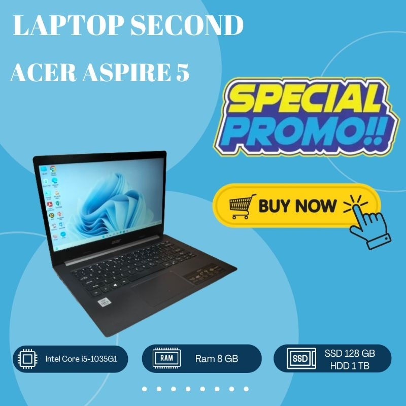 Laptop Acer Aspire 5 Ram 8 GB Kondisi Cantik banget