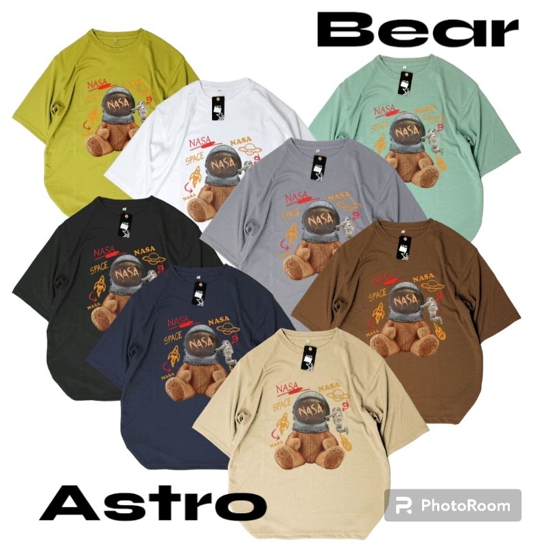 Baju Kaos Bear Nasa Oversize T-shirt Oversize Pria Dan Wanita Unisex