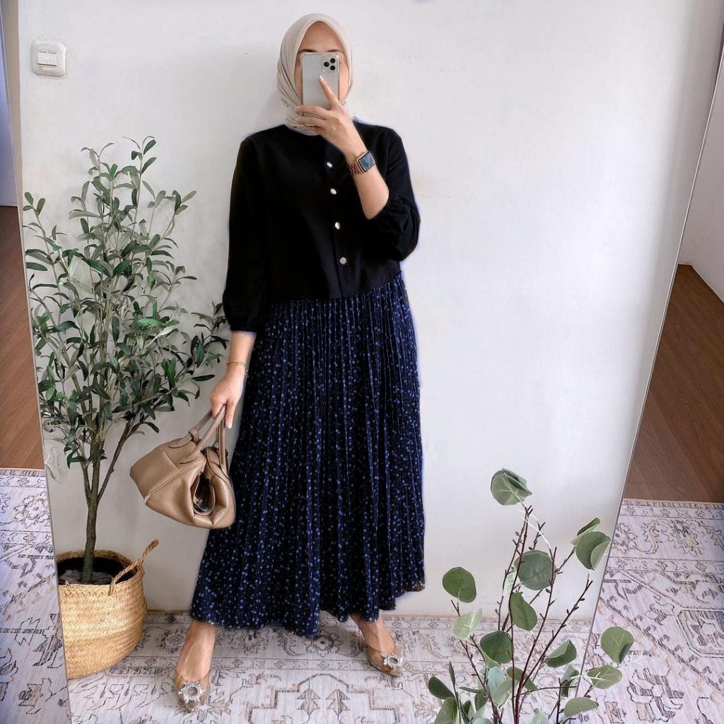 setrok helisa setelan rok plisket premium