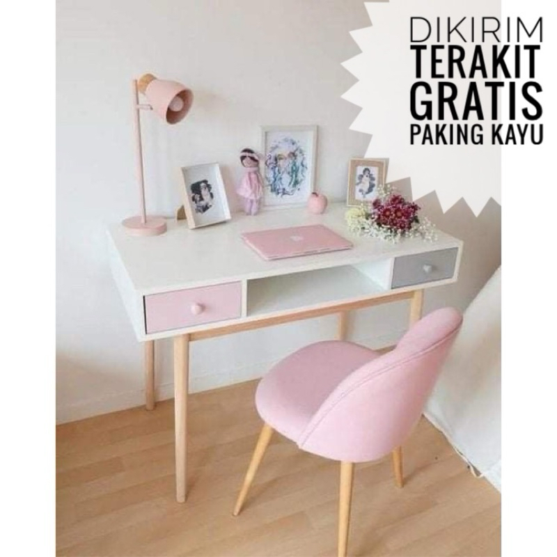 Meja Belajar Aesthetic Meja Belajar Murah Meja Korea