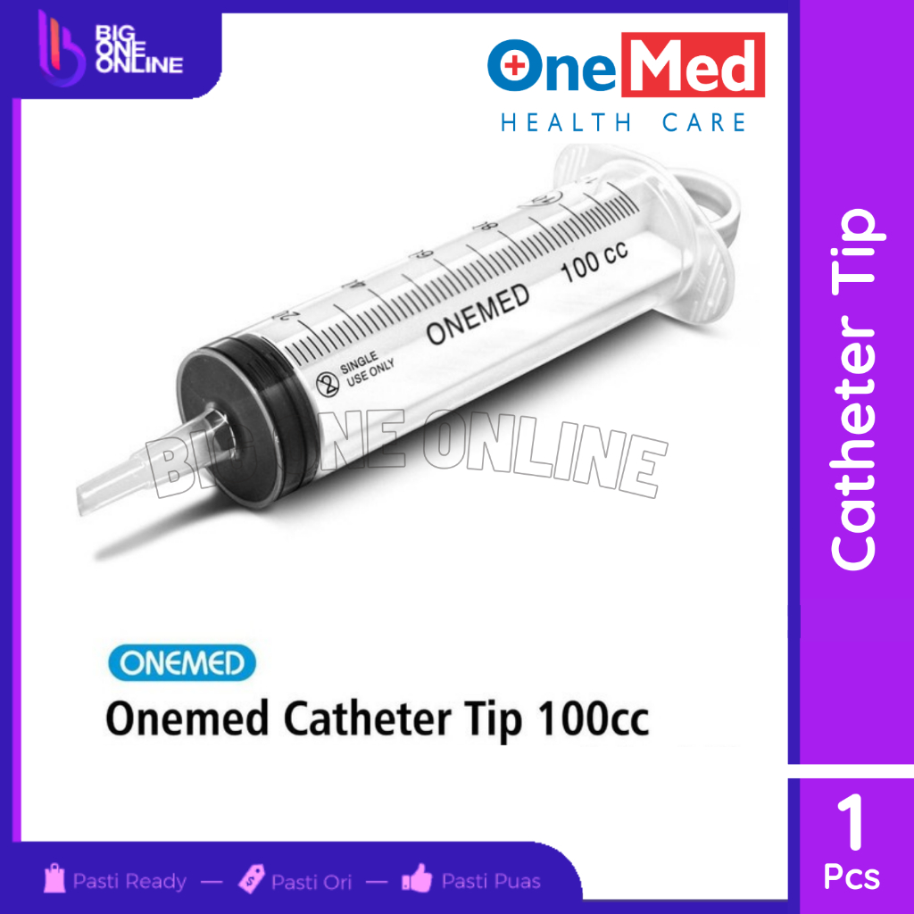 Catheter Tip Onemed 50cc & 100cc, Spuit Kateter Lubang Tengah Medis