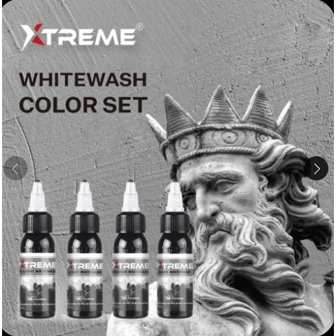 Xtreme Tinta Tato Jual, Xtreme White Wash Color Set Tattoo 1 oz 30ml (4 pcs)