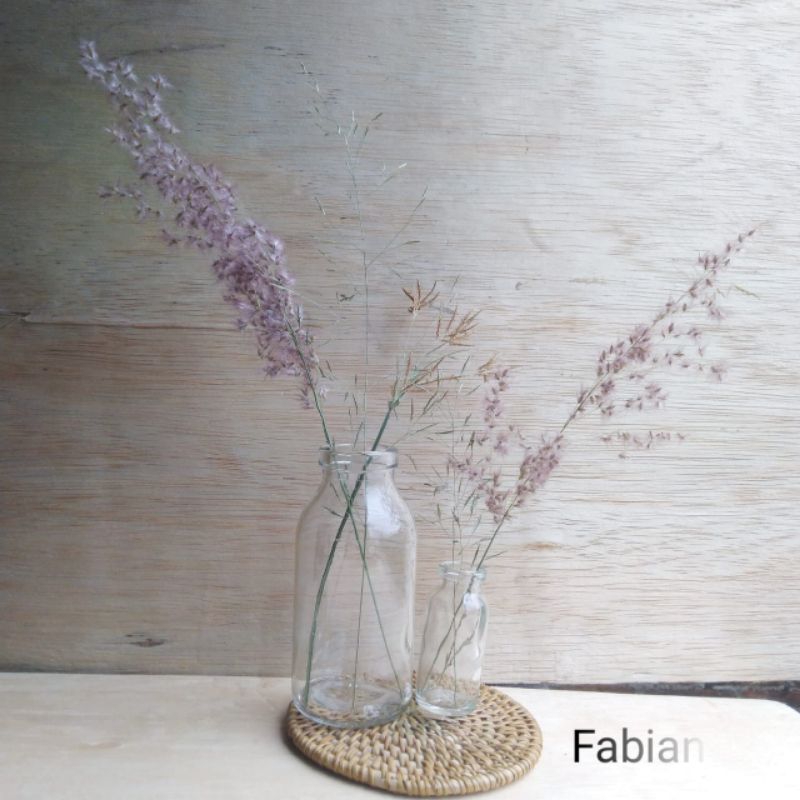 Vas bunga kering aesthetic isi 2pcs / vas botol kaca unik / vas kecil hiasan dinding meja