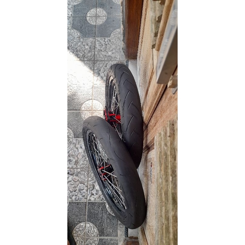 PAKET WHEELSET SUPERMOTO CRF SEMICACING 160/185 BARU BAN BEKAS