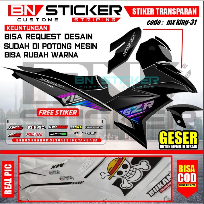STRIPING TRANSPARAN MXKING FACELIFT LIS STIKER UV ALL NEW MXKING SEMI FULL CUSTOME VARIASI DESAIN TE