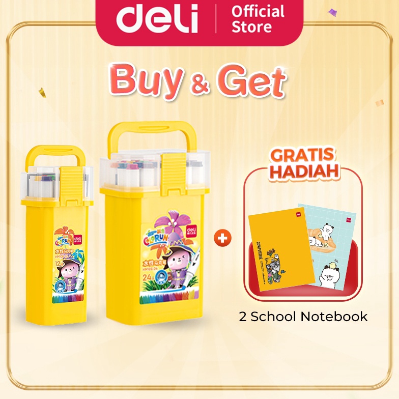 

Miliki Segera Deli Waterbased Sketch Marker Spidol Warna Dual Tip 12 24 36 48 6 Warna HM16 IVR