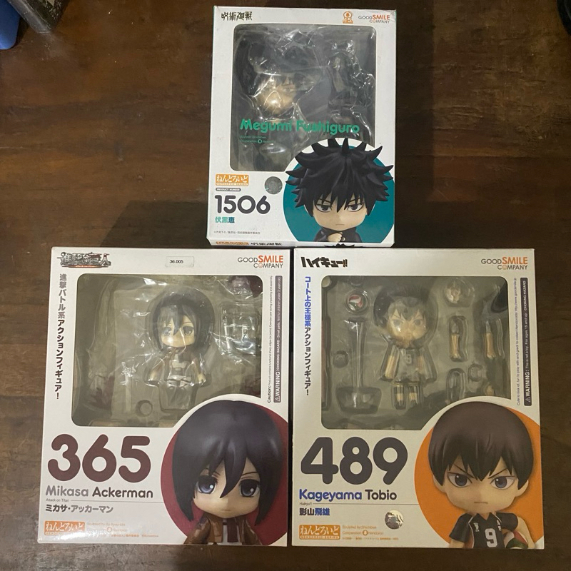 Nendoroid 489 Kageyama Tobio 1506 Megumi Fushiguro 365 Mikasa Ackerman