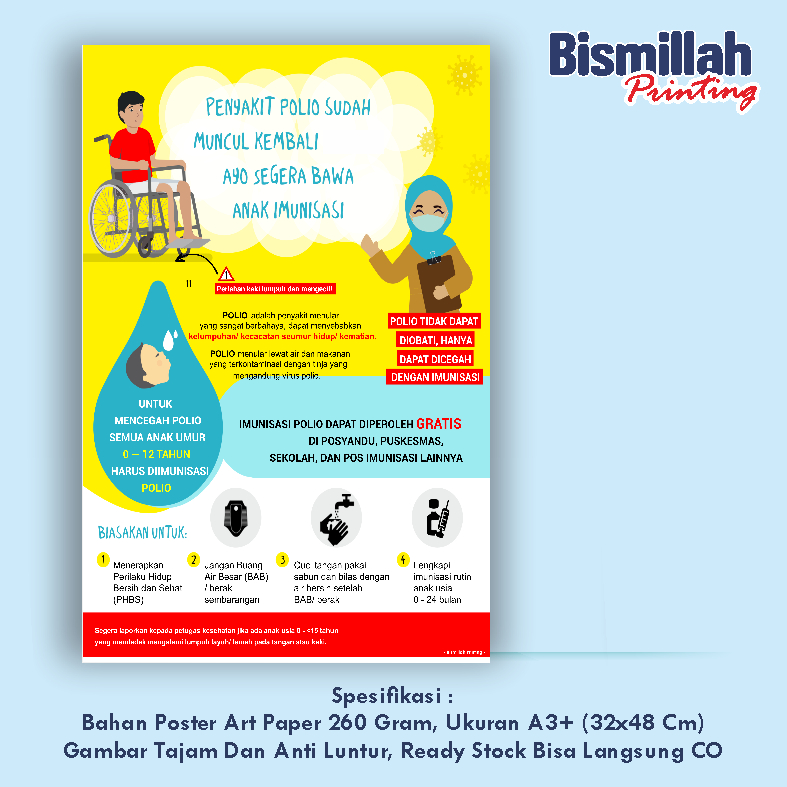 

Poster Kesehatan Penyakit Polio Sudah Muncul Kembali Ayo Segera Bawa Anak Imunisasi