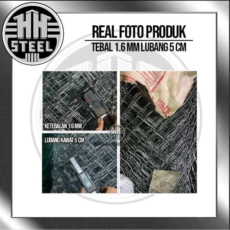 KAWAT HARMONIKA TINGGI 1,5 METER LOBANG 5 CM 1 ROLL ISI 25 METER TEBAL 1,6 MM