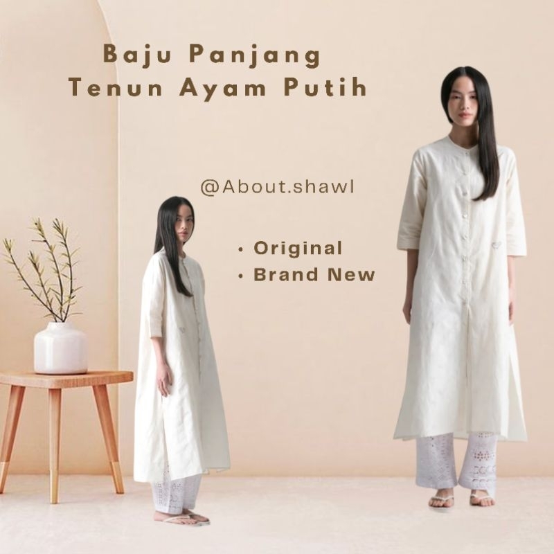 Baju Panjang Tenun Ayam Putih Sejauh Mata Memandang