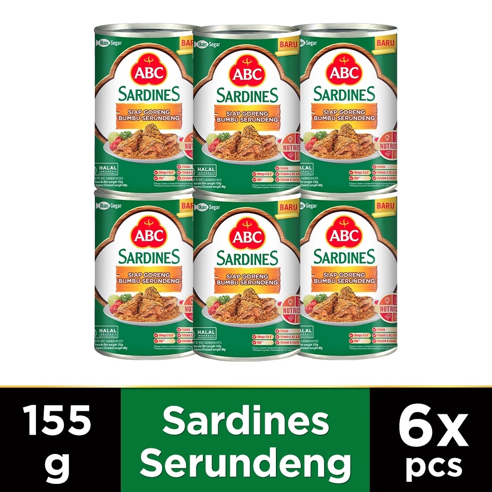 

Kirim Sekarang ABC Sarden Siap Goreng Bumbu Serundeng 155 g Multipack 6 pcs T94