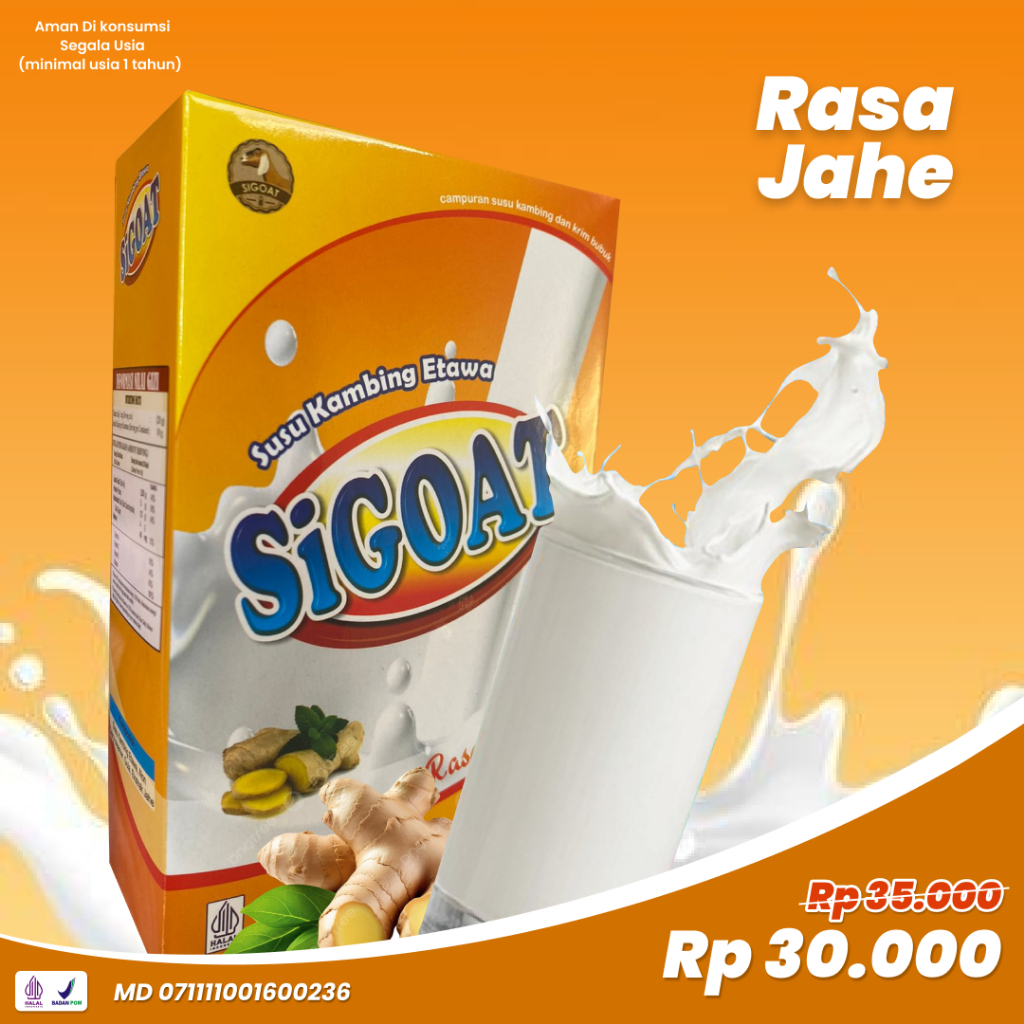 

1 Box SiGOAT Jahe, Susu Etawa Bubuk Bantu Cegah Osteoporosis, Perkuat Tulang dan Sendi