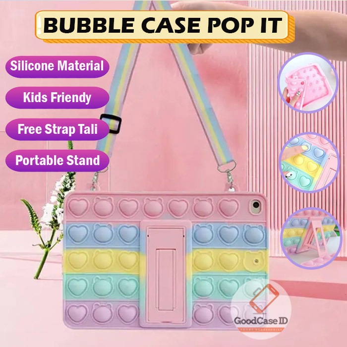 ( FREE STRAP TALI ) Alldocube iPlay 20 Pro Casing Rainbow Case Anak Universal Pop it Popit Bubble Si