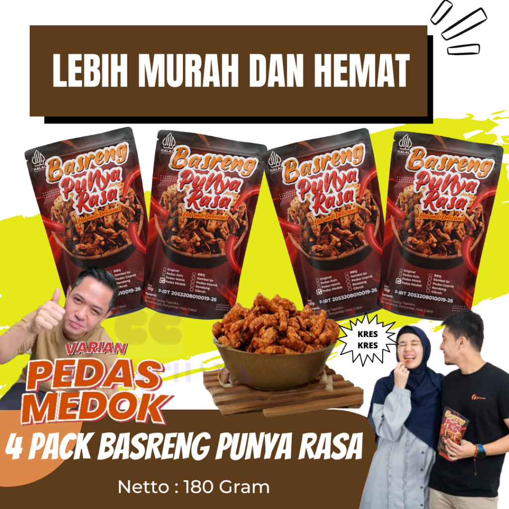 

Basreng Pedas Medok isi 4 pcs Basreng Bumbu Melimpah Rasa Pedessnya Bikin Candu BPOM