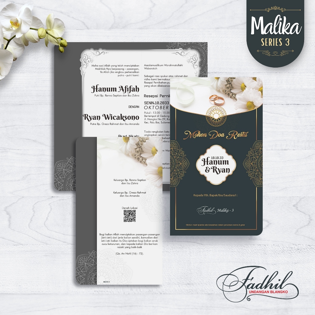 Blangko Undangan Fadhil Malika 3 Harga Murah